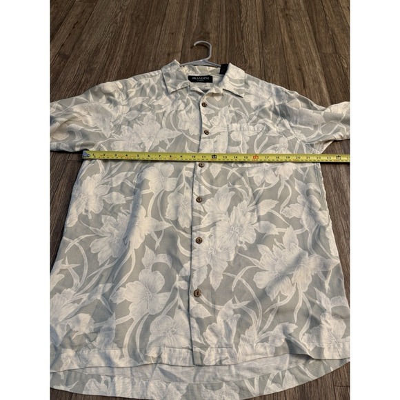 Brandini Le Collezioni Mens Size M Silk Short‎ Sleeve Hawaiian Shirt Floral - Picture 8 of 8